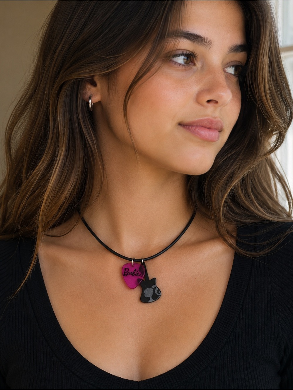 Barbie Pink and Black Necklace